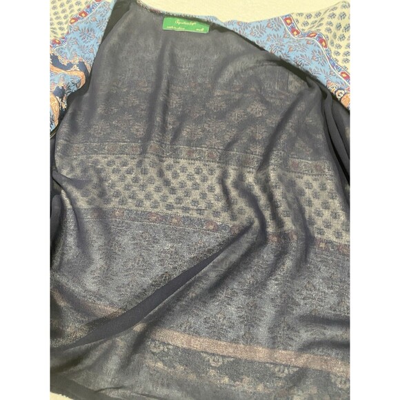 Signature Eight Womens Zip Up Tassel Boho Hippie Blouse Sz Small Lined - Picture 10 of 10